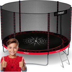 Trampolina ogrodowa 10ft/312cm z siatką zewnętrzną i drabinką Neo-Sport