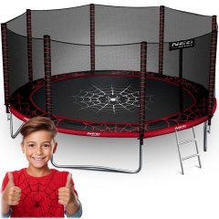 Trampolina ogrodowa 14ft/435cm z siatką zewnętrzną i drabinką Neo-Sport